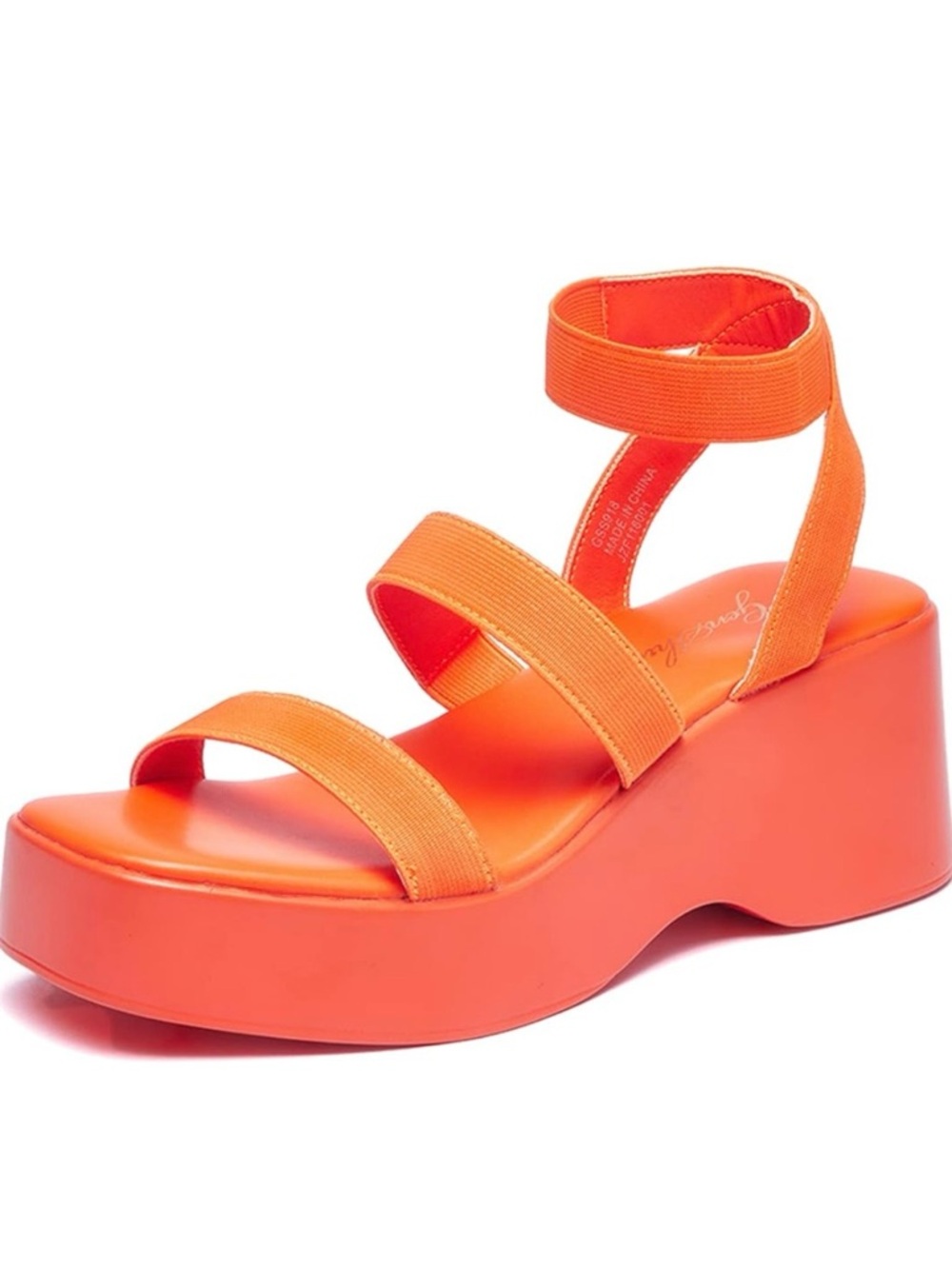 Orange Platform Strappy Sandal - Women